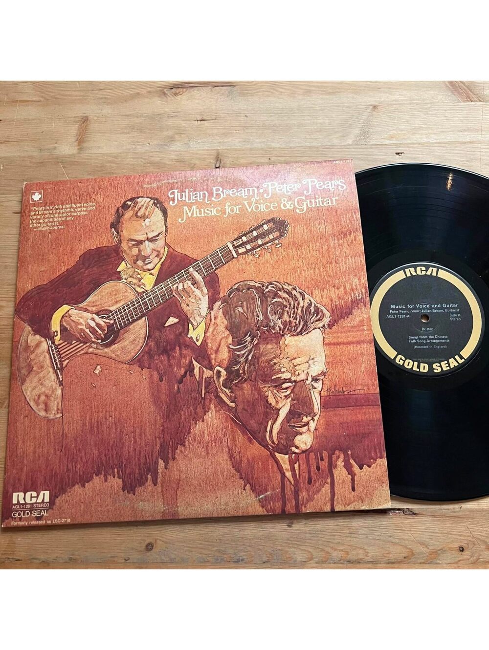 Julian Bream.Peter Pears - Music for Voice & Guitar 33rpm VG+ VR20